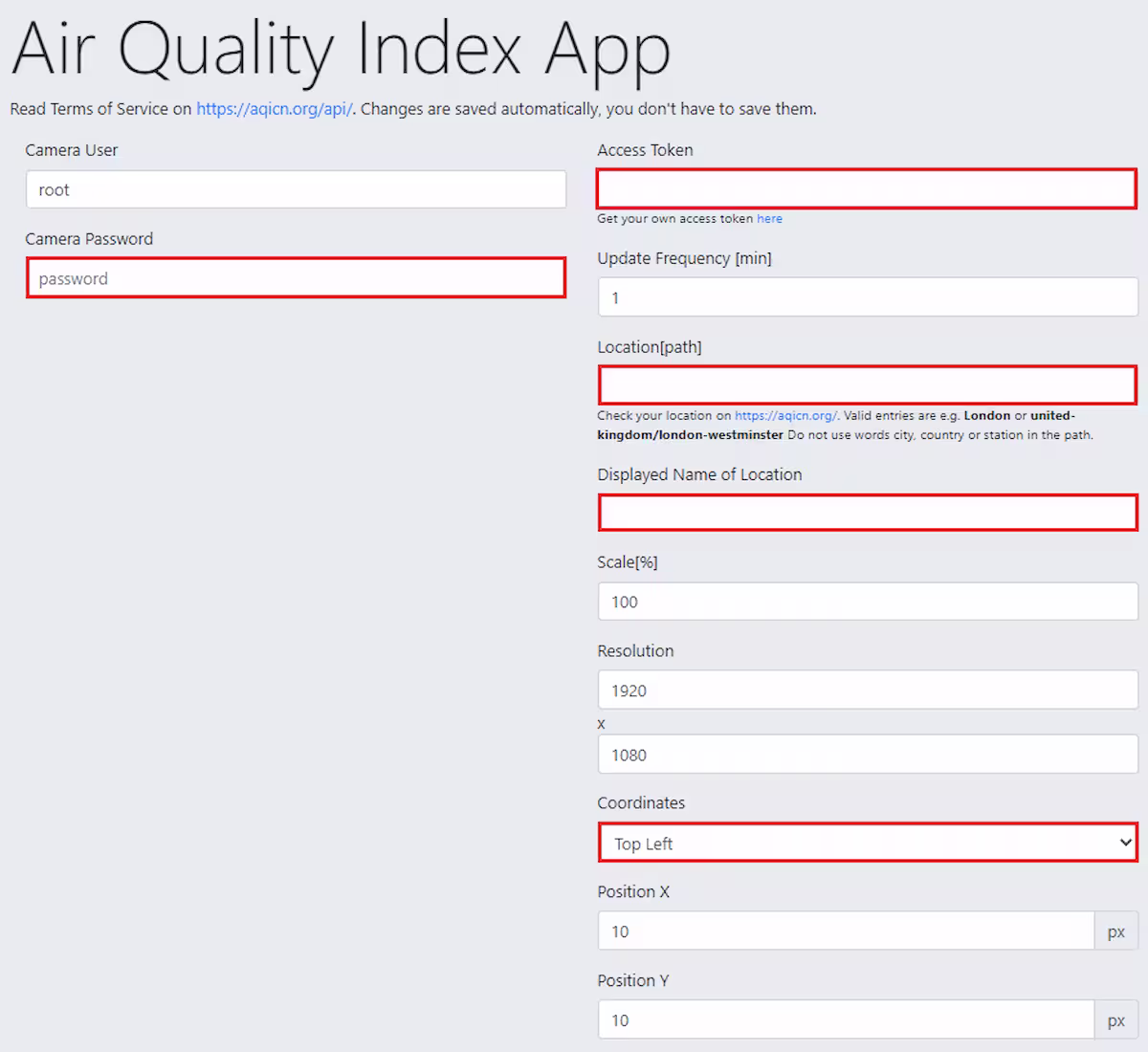 How to set up integration of World Air Quality Index - step 5